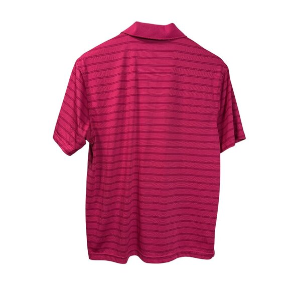 PGA Tour Pink Striped Golf Polo Shirt Mens Size L Polyester - Picture 2 of 5